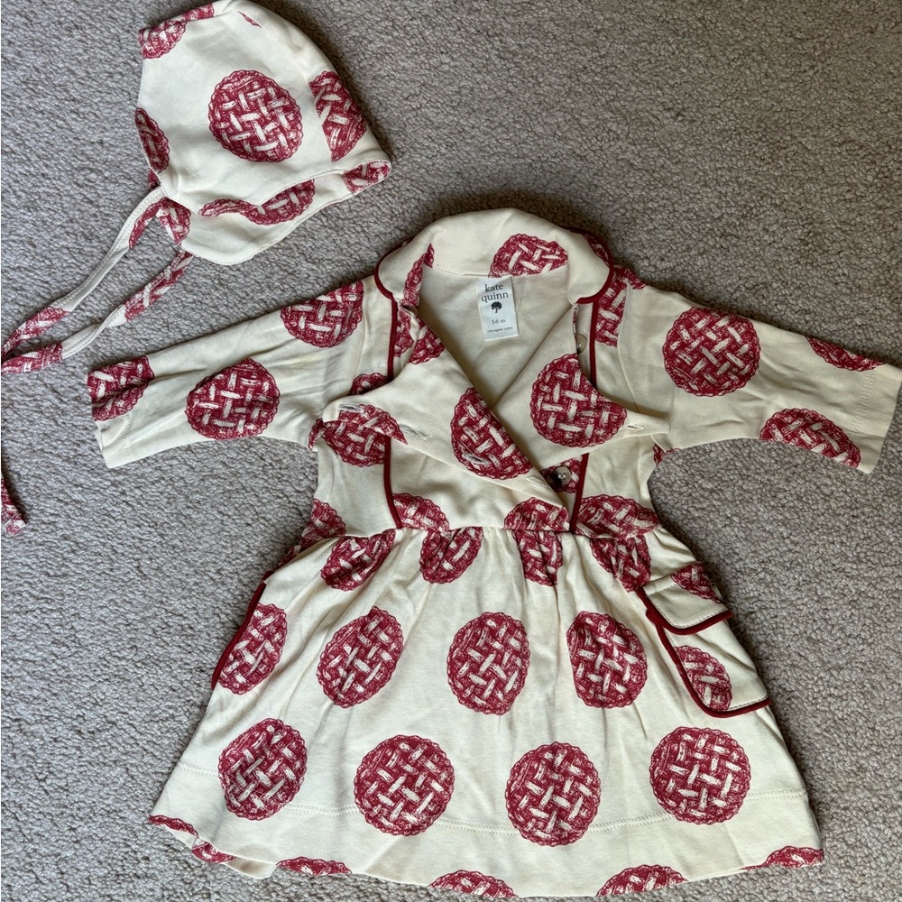 Thanksgiving pie dress with bonnet